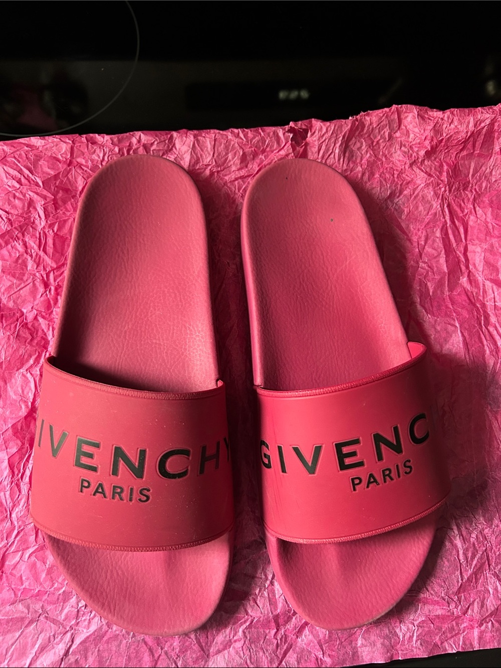 Givenchy Pink Logo Slide Sandals